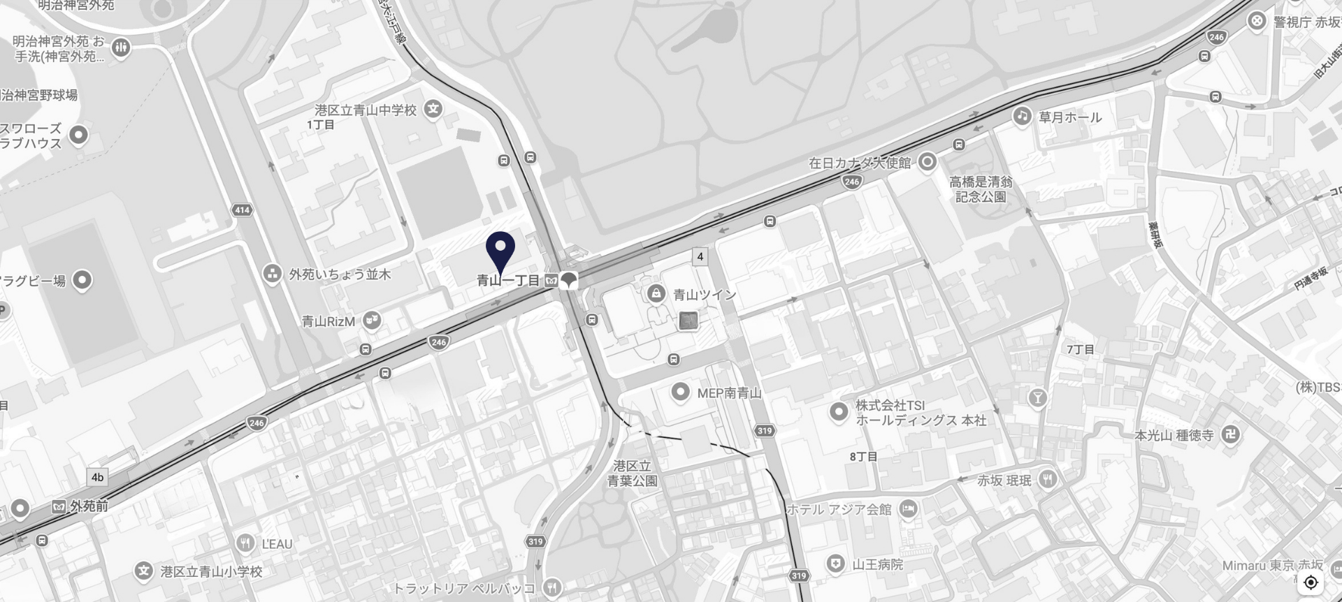 Map around Aoyama-itchome Station